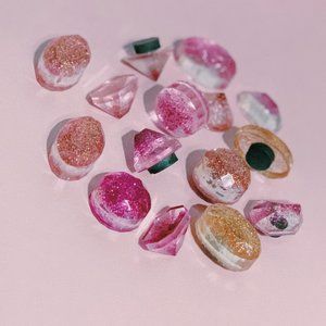 Resin Magnets (Gold, Light/Dark Pink Glitter)